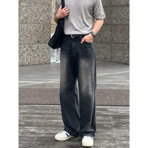 Quần jean bò baggy nam Xanh RETRO Avocado ống rộng xuông cạp cao nam dáng suông xu hướng