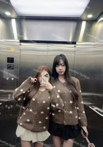 áo cardigan chấm bi nữ