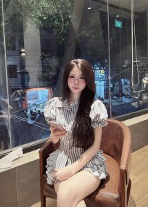 Áo Peplum Sọc Xanh